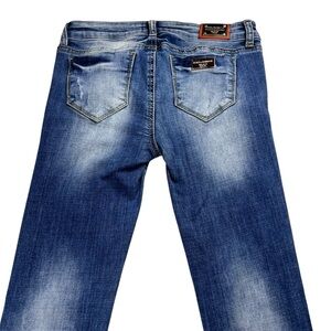 Dolce & Gabbana Y2K Distressed Blue Denim Low Rise Skinny Jeans
